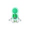 Cute rich green streptococcus pneumoniae mascot character style with money eyes