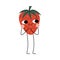 Cute Ripe Strawberry, Cheerful Berry Character with Funny Face Vector Illustration