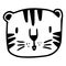 Cute roaring tiger face, wildlife animal, cute kitty, cat, kitten illustration