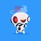 Cute Robot Broken Isolated Icon On Blue Background Modern Technology Artificial Intelligence Concept