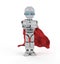 Cute robot with cartoon character wear red cloak