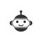 Cute robot chatbot icon in flat style. Bot operator vector illus