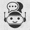 Cute robot chatbot icon in flat style. Bot operator vector illus