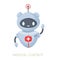 Cute robot doctor. Scientific technologies for health. Concept AI in medicine