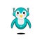 Cute robot pinguin mascot on white background