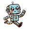 Cute robot running artificial intelligence