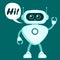 Cute robot say hi. Chatbot icon