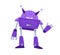 Cute robot toy. Funny childish bot with smiling face, saying and gesturing hi. Portrait of friendly humanoid machine for