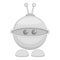 Cute robot toy icon monochrome