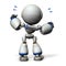 Cute robot will cheer hard. 3D illustration,