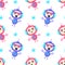 Cute Robots Seamless Pattern, Friendly Alien or Robot Design Element Can Be Used for Fabric, Wallpaper, Packaging Vector