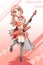Cute rock-star girl with guitar design character game cartoon illustration