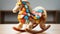 Cute rocking horse toy brings childhood imagination and fun generated by AI