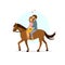 Cute romantic cartoon couple in love horseback riding