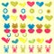 Cute romantic colorful stickers