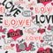 Cute romantic seamless pattern