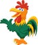 Cute rooster cartoon presenting