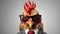 Cute rooster in glasses and a business suit comical stylish boss