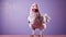 A cute rooster stands outdoors, looking at the camera generated by AI