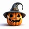 Cute Rosh Hashanah Jackolantern With Grim Reaper Hat - 3d Render