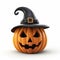 Cute Rosh Hashanah Jackolantern With Grim Reaper Hat - 3d Render