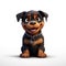 Cute Rottweiler cartoon illustration - generative AI - AI generated