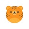 Cute round cheetah animal vector graphic icon