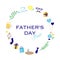 Cute round frame and Father\\\'s day letters