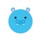 Cute round hippopotamus animal vector graphic icon