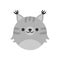 Cute round lynx animal vector graphic icon