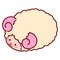 Cute and round simple fluffy sheep illustration outlined