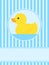 Cute rubber duck greeting card