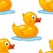 Cute Rubber Duck Seamless Pattern