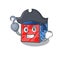 Cute rubic cube mascot design with a hat