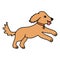 Cute running puppy dog, doodle style flat vector outline for coloring book