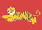 Cute running tiger illustration