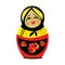 Cute Russian traditional nesting doll vector illustration.