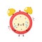 Cute sad cry alarm time clock. Vector