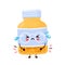 Cute sad funny pill bottle. Vector