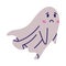 Cute Sad Ghost Character as Flying Poltergeist Creature Vector Illustration