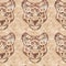 Cute safari leopard wild animal pattern for babies room decor. Seamless big cat furry brown textured gender neutral