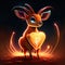 Cute Saiga antelope hugging heart Fantasy illustration of a deer with a heart in his hand. AI generated