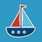 Cute sailboat baby icon