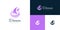 Cute Sailboat Logo Design with Stars in Purple Gradient Style