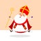 Cute Saint Nicholas jumping - happy expression - vector illustration