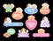 Cute sale icons of Super Sale, Superb, Buy Now, You\\\'ll Love it, Save More, Must Have for online shopping