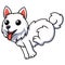 Cute samoyed dog cartoon running