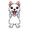 Cute samoyed dog cartoon standing