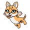 Cute sand cat cartoon flying