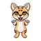 Cute sand cat cartoon standing